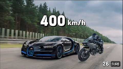 Bugatti Chiron VS Kawasaki Ninja H2R I Fastest Car In The World | 0-400 km/h |