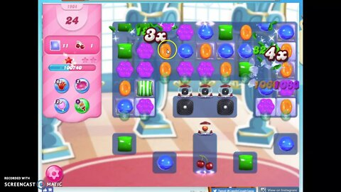 Candy Crush Level 1904 Audio Talkthrough, 1 Star 0 Boosters