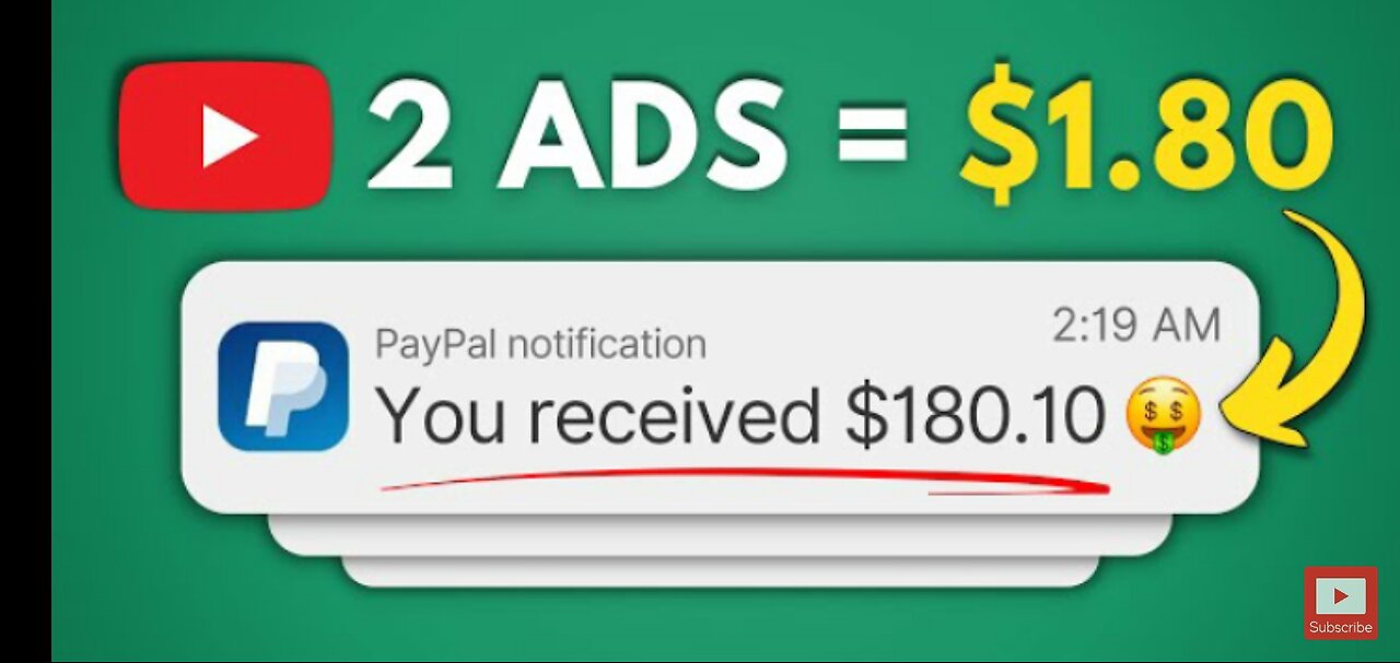 Earn $1.80 PER 2 ADS Watched - Make Money Online