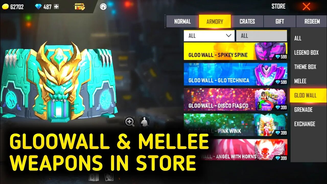 Gloo Wall And Mellee Weapons In Store - Rock Munna Gaming #freefire