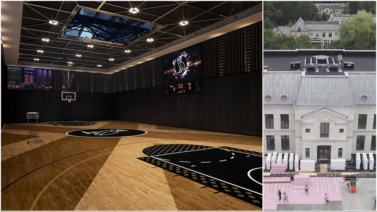 The basketball court in Drake's house is insane