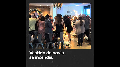 El vestido de una novia se incendia durante su boda