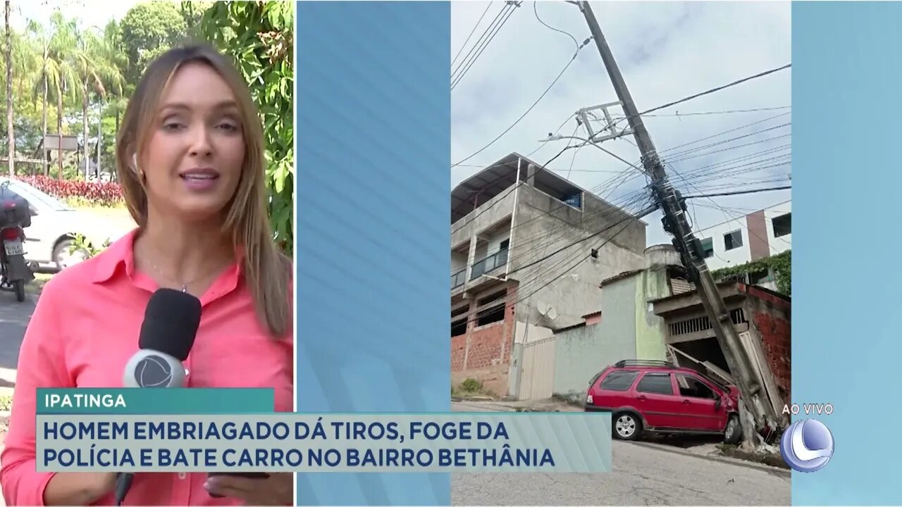 Ipatinga: homem embriagado dá tiros foge da polícia e bate carro no bairro Bethânia