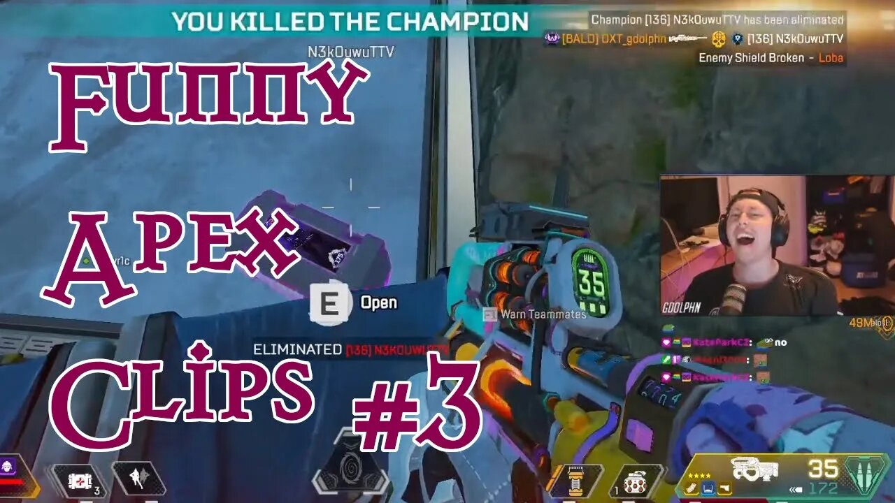 Snip3down's got a bend; Mande exposed himself; gdolphn vs. rat champ | Funny Apex Streamer clips #3