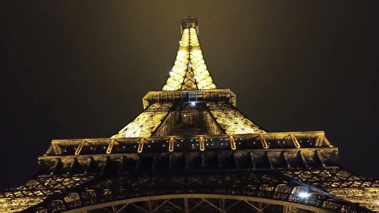 Timelapse Lights On Eiffel Tower At Night Royalty Free Stock Footage