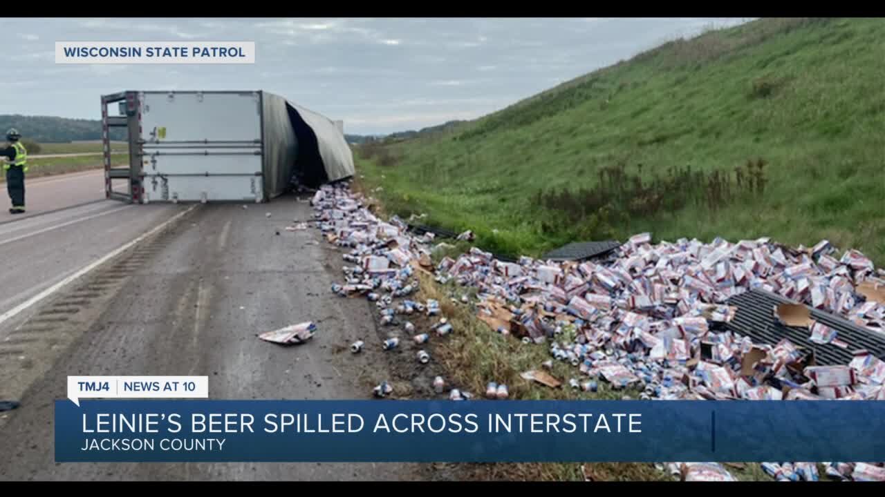 'Total loss': Wisconsin semi truck full of Leinenkugel's topples over