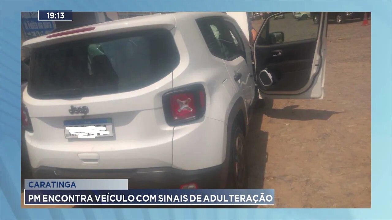 Caratinga: PM encontra veículo com sinais de adulteração