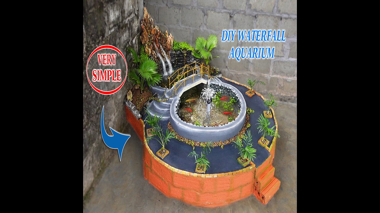 How to decorate your garden corner with beautiful waterfall aquarium