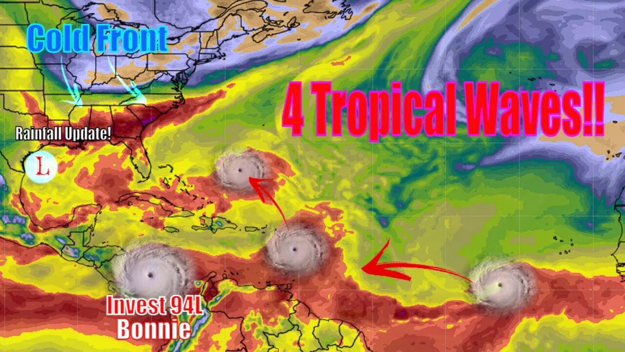 4 Tropical Waves Coming! Invest 94l Update - The WeatherMan Plus Weather Channel