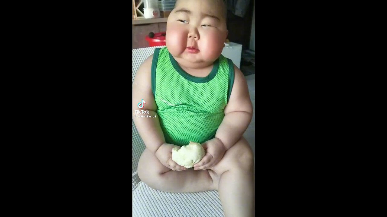 Dumpling boy eats dumpling