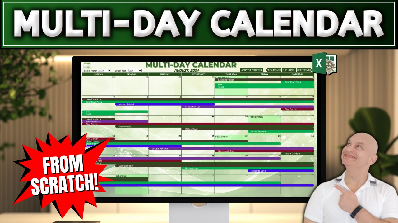 How To Create A Multi-Day Calendar In Excel From Scratch [Free Download]