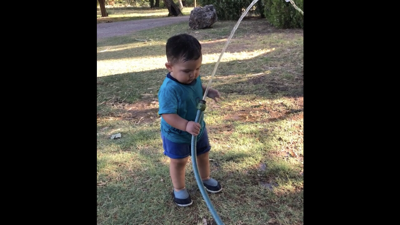 cute baby boy playing