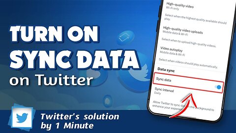 How to turn on sync data on Twitter