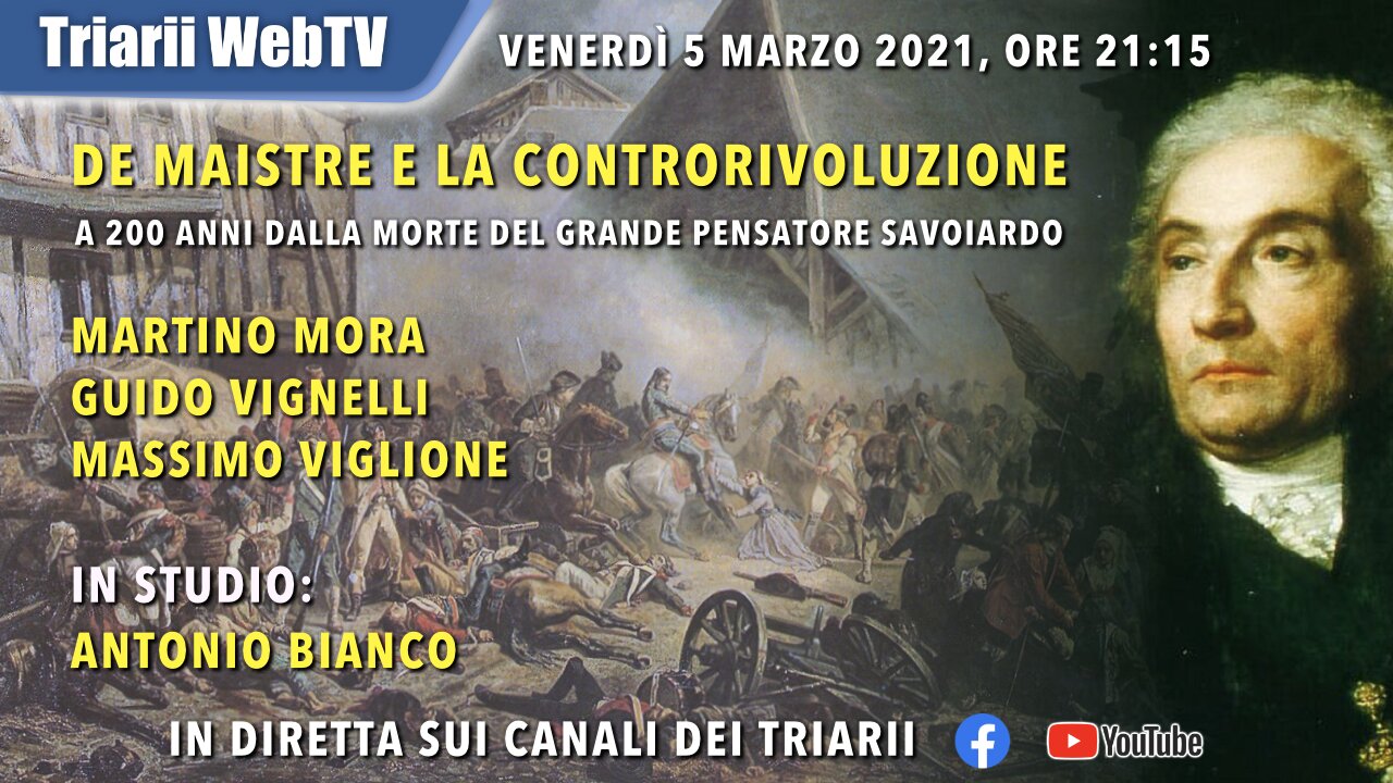 DE MAISTRE E LA CONTRORIVOLUZIONE A 200 ANNI DALLA MORTE DEL GRANDE PENSATORE SAVOIARDO