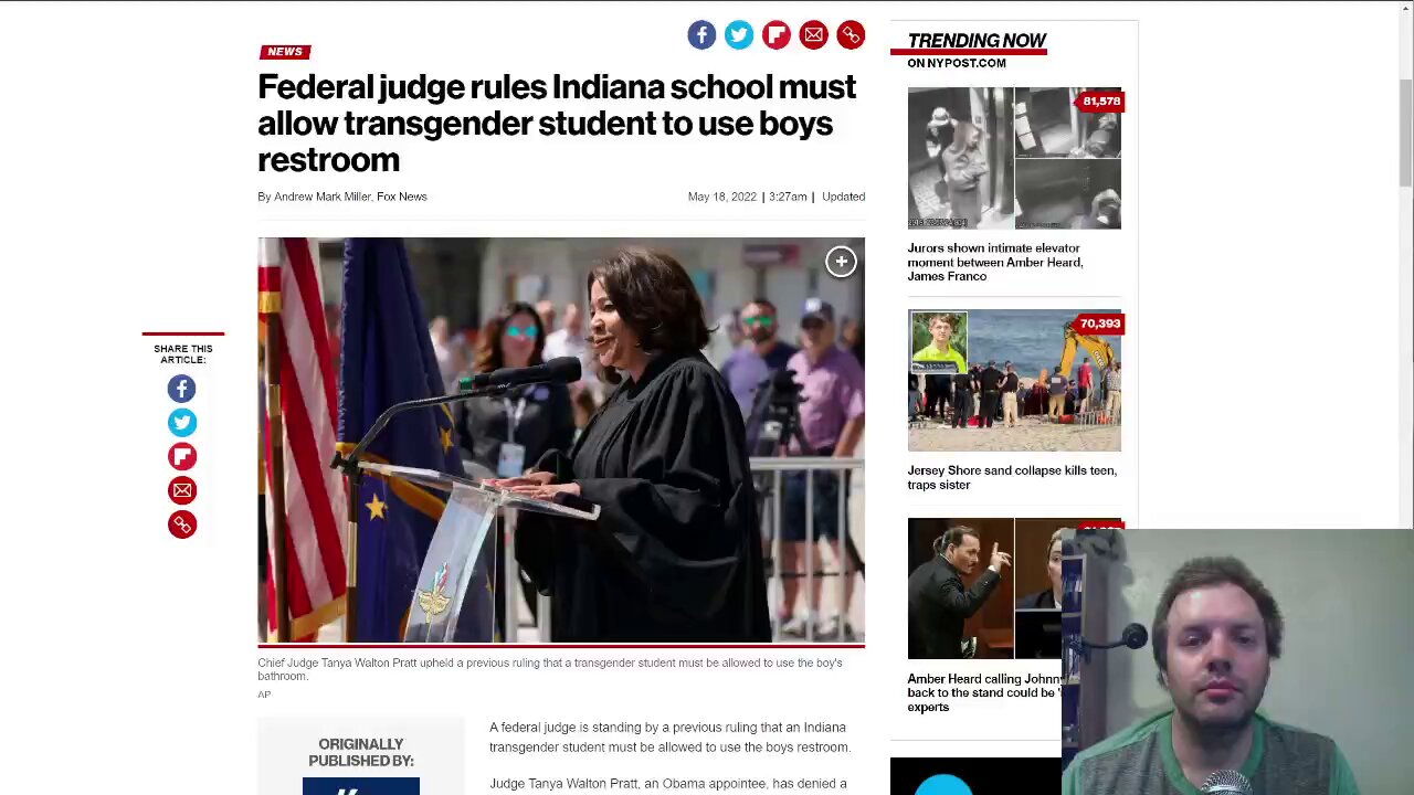 Federal judge rules Indiana school must allow transgender student to use boys restroom