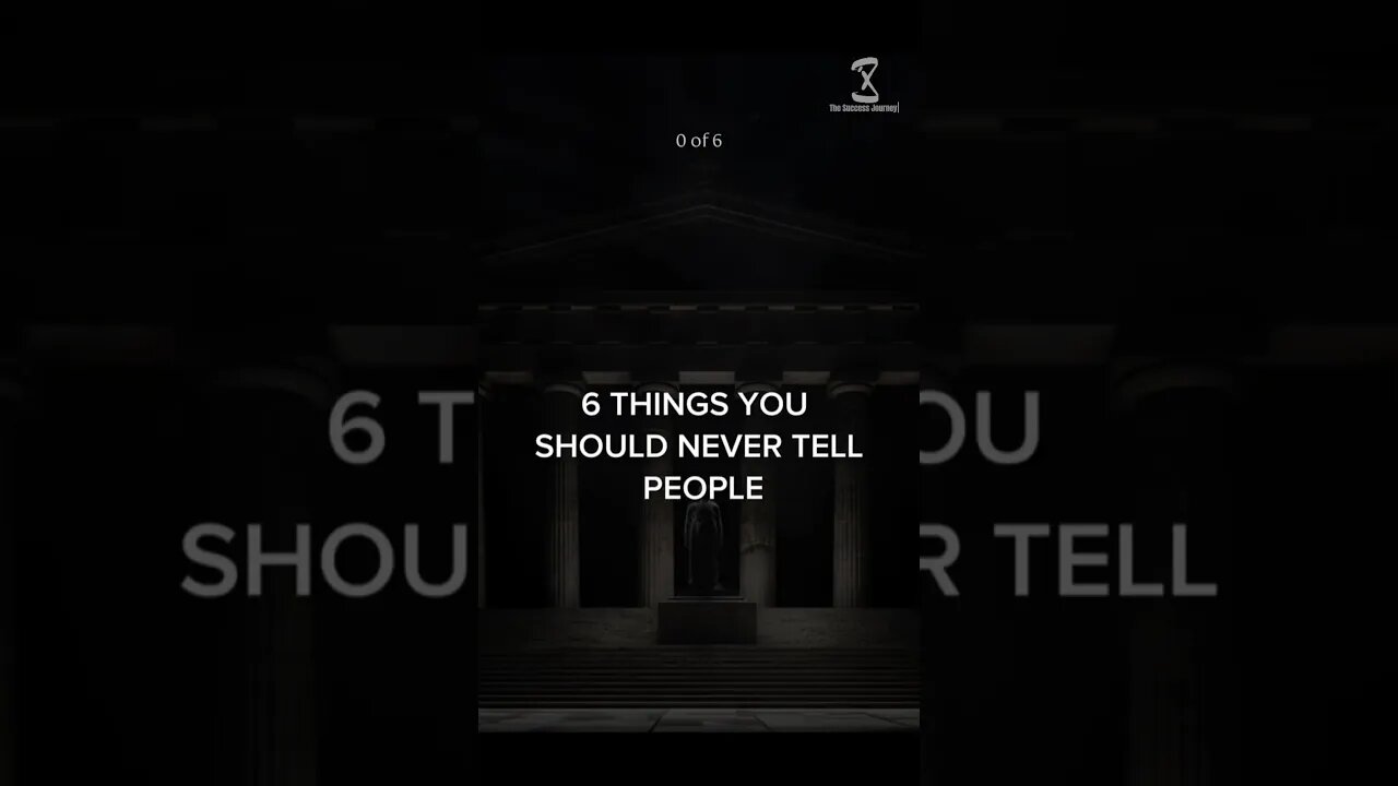 6 Things you should never tell people #book #successmindset #freeaudiobooks #invest #motivation #fyp