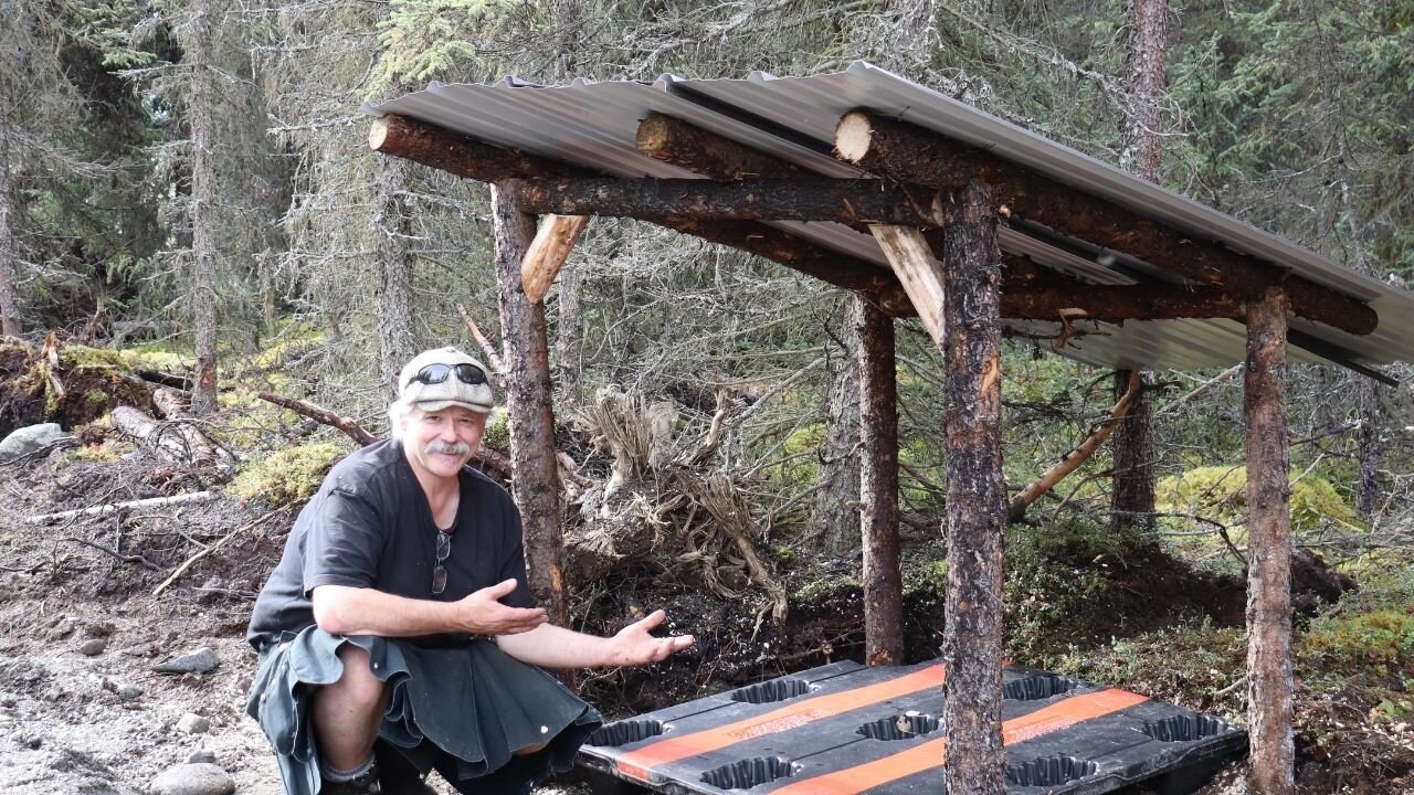 Episode 49\ Building a lean to shelter for power from logs