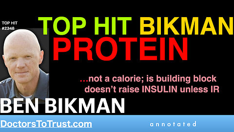 BEN BIKMAN | PROTEIN …not a calorie; is building block— doesn’t raise INSULIN unless IR