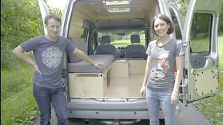 Richard & Sophie's Compact & Elegant Ford Transit Connect Camper Van Conversion