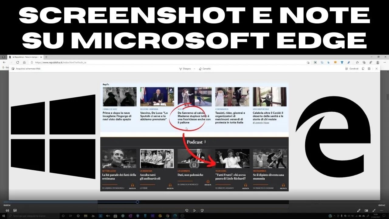 Screenshot e Note con Microsoft Edge