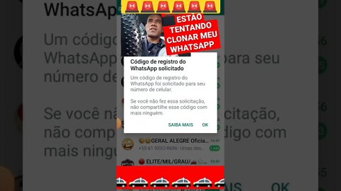 ESTÃO TENTANDO CLONAR MEU WHATSAPP