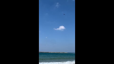 Military Chopper heading towards Gaza Strip Area, Palestine.