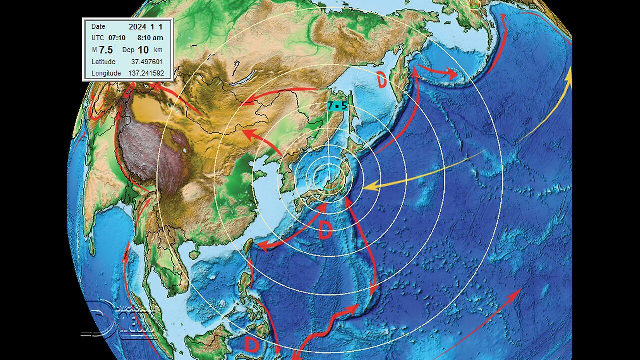 7.5M Japanese Earthquake after X5.01 Solar Flare