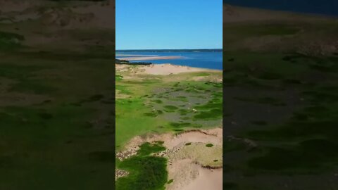 Flying over a big sand dune