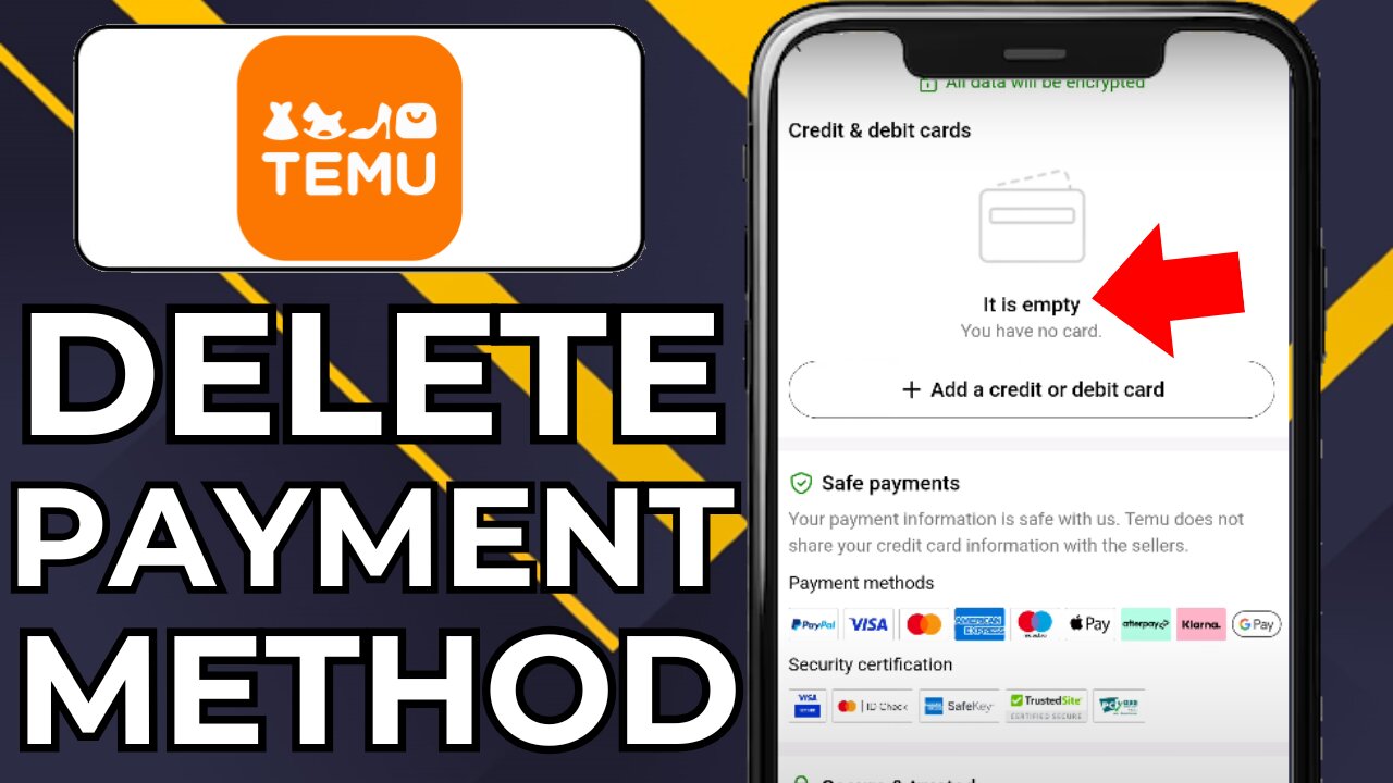 HOW TO REMOVE CARD ON TEMU