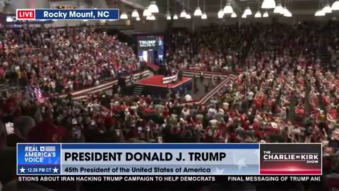 PRESIDENT TRUMP TAKING THE STAGE IN NC