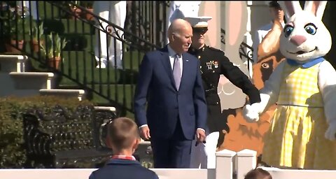 Biden Looks Like He's Scared Of The Easter Bunny