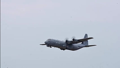 Multiple Air National Guard C-130 aircraft fly final 8-ship formation flight