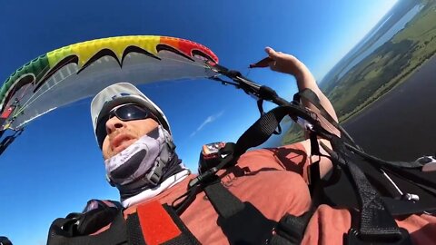 Pilot eye view Throwing a reserve and landing in water...