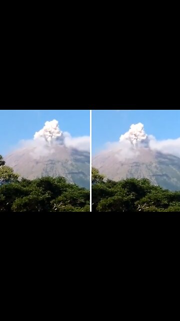 Epic footage of Chaparrastique volcano explosion