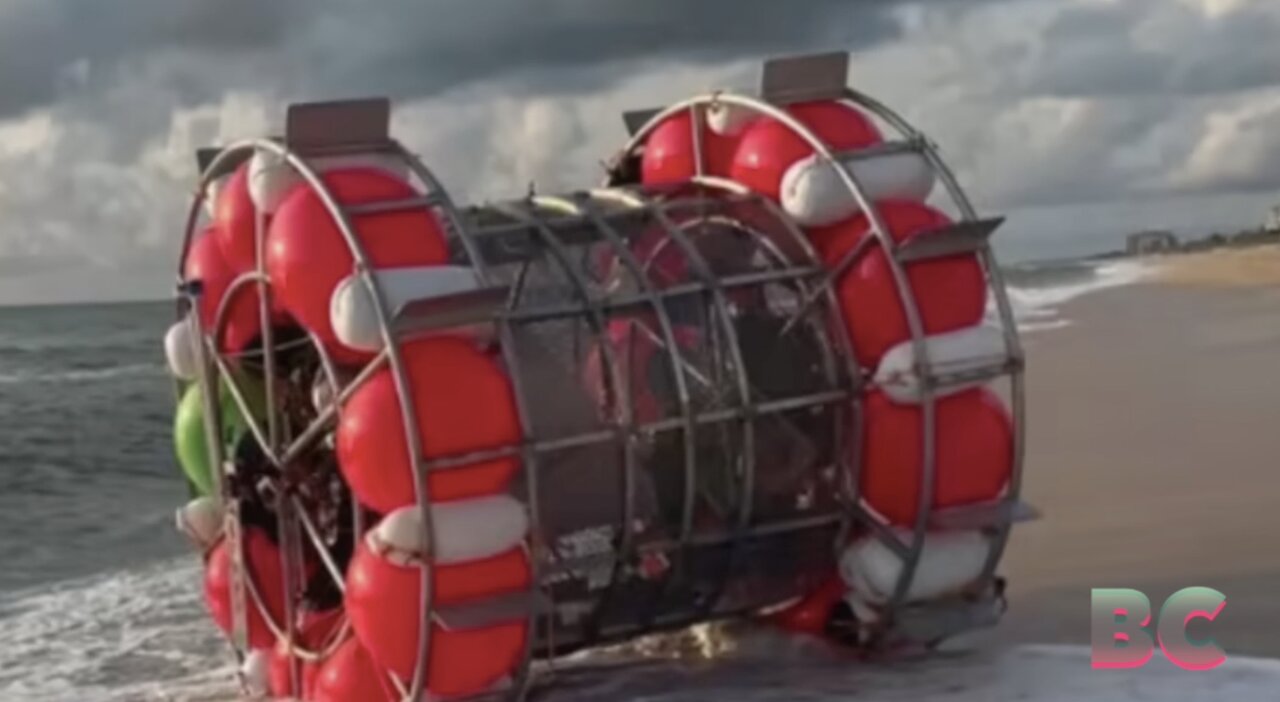 Florida man riding human-sized hamster wheel in Atlantic Ocean faces federal charges