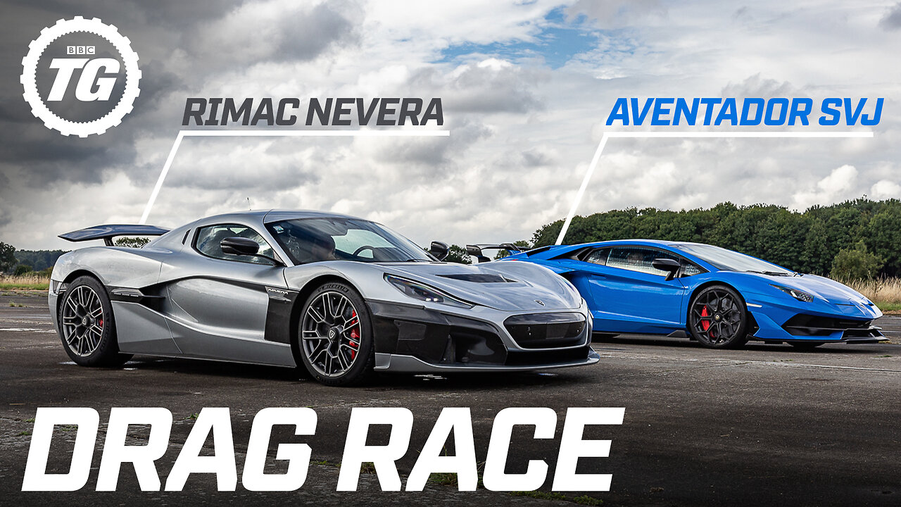 DRAG RACE: Rimac Nevera vs Lamborghini Aventador SVJ