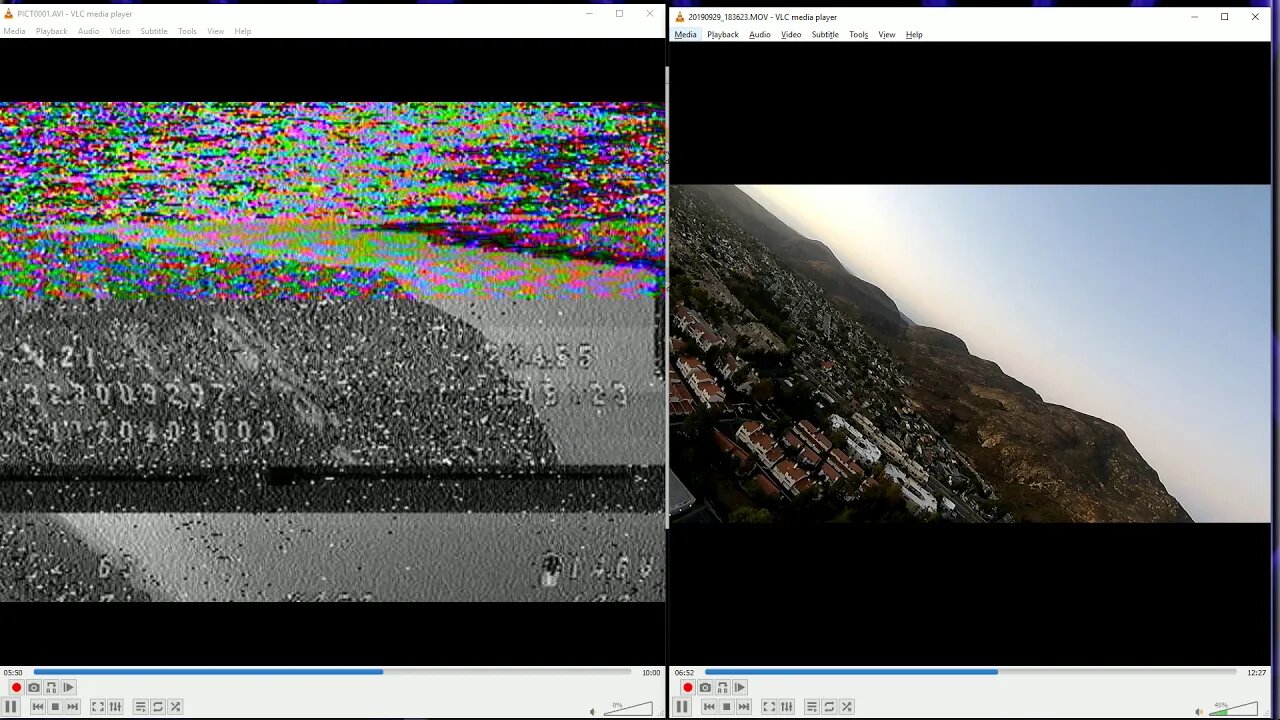 Fpv view vs HD DVR recording Side by side view