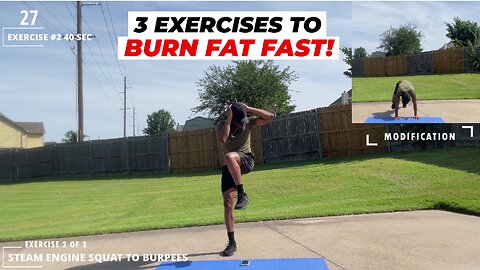 DO THESE 3 EXERCISES TO BURN FAT FAST! (NO EQUIPMENT)