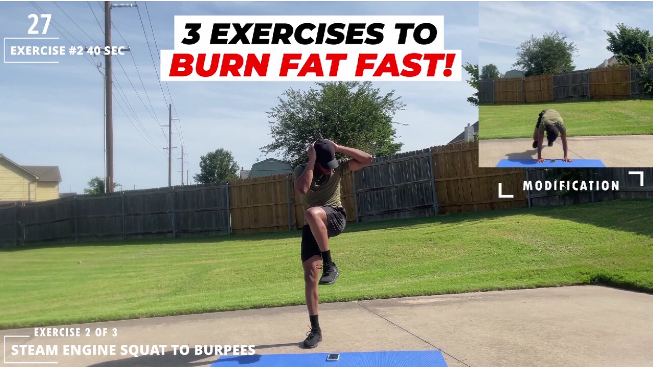DO THESE 3 EXERCISES TO BURN FAT FAST! (NO EQUIPMENT)