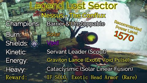 Destiny 2 Legend Lost Sector: Nessus - The Conflux on my Warlock 10-11-22