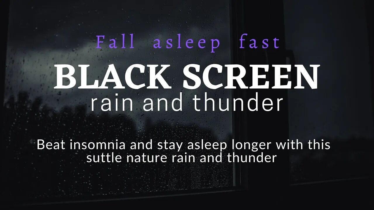 SLEEP INSTANTLY IN 5 MINUTES LIGHT RAIN AND THUNDER, BLACK SCREEN FOR SLEEPING,RELAXATION, INSOMNIA