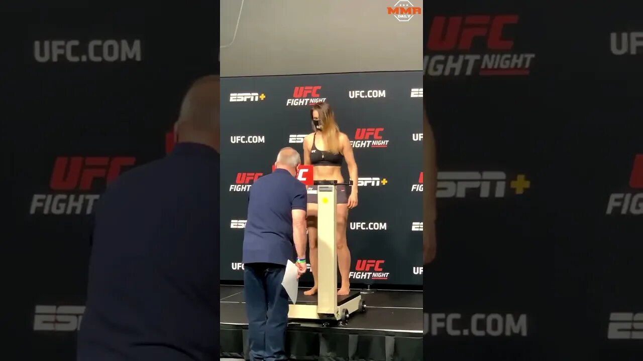 Julija Stoliarenko faints on the weigh-in scale #UFCVegas22