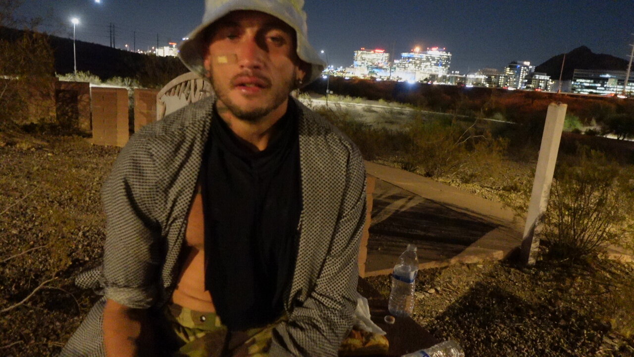 Zachary, 32 and hasn't had a stable home since 16 years old. Lost his dad last year.