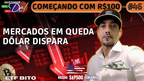 #46 MINI INDICE | DÓLAR - COMEÇANDO C/ R$100 AÇÕES INTERNACIONAIS + BITCOIN | HK50 | US100 | US30