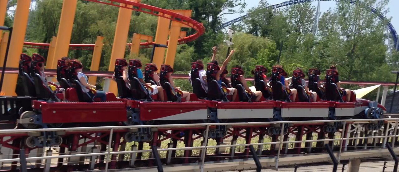 Off Ride Footage of Top Thrill Dragster at Cedar Point, USA (2013)