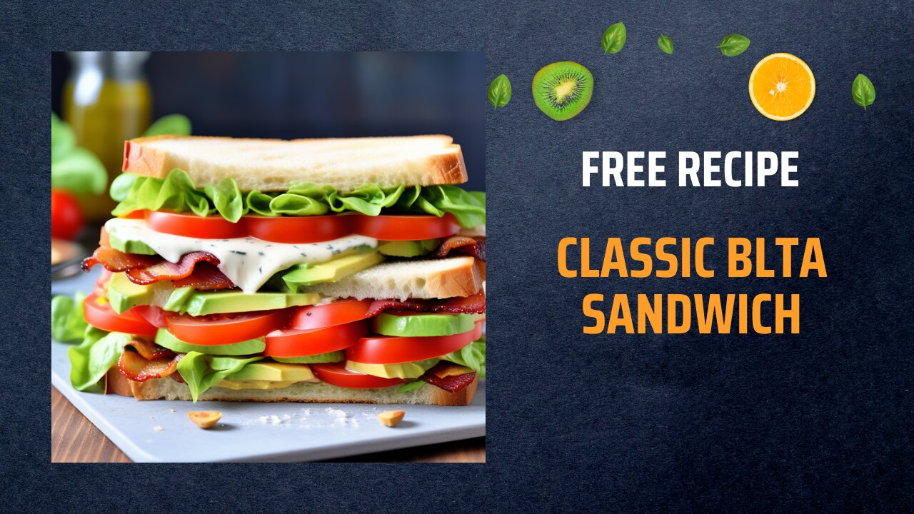 Free Classic BLTA Sandwich Recipe 🍞🥑🍅Free Ebooks +Healing Frequency🎵