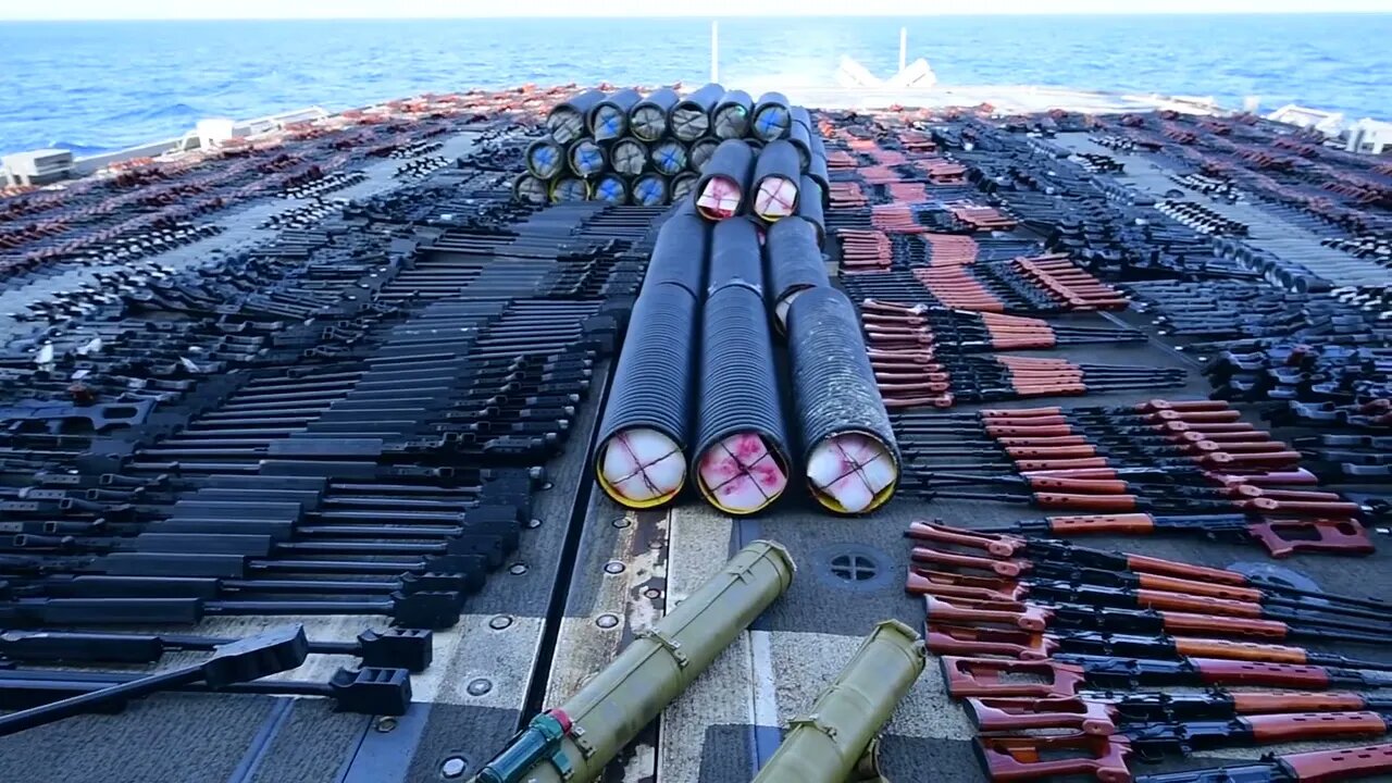 US seizes massive Russian-, Chinese-made weapons shipment from stateless dhow in Arabian Sea