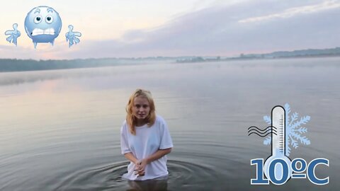 Freezing cold water | Girl shiver from the cold