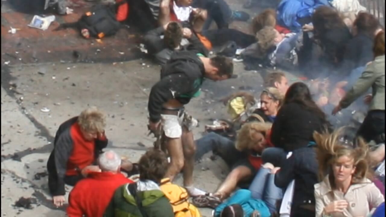 Crisis Actor Caught During Explosion - Boston Bombing - royan rosche - 2013