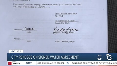 City reneges on water deal signed by mayor